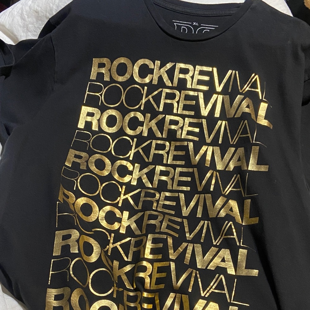 Rock Revival Kids Black Tee with Gold Accents